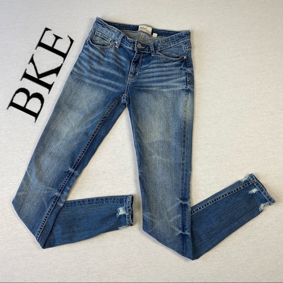 BKE Payton Skinny Distresses Frayed Denim Jeans